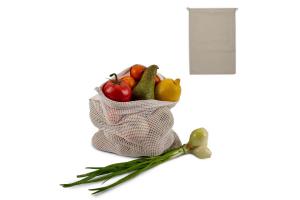 Herbruikbaar groente & fruit zakje OEKO-TEX® katoen NATUREL: 30x40cm